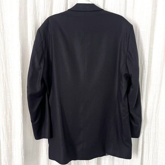 J. Ferrar Black 100% Silk 3 Button Satin Lined Blazer Sport Coat - Size 42R - Picture 7 of 11